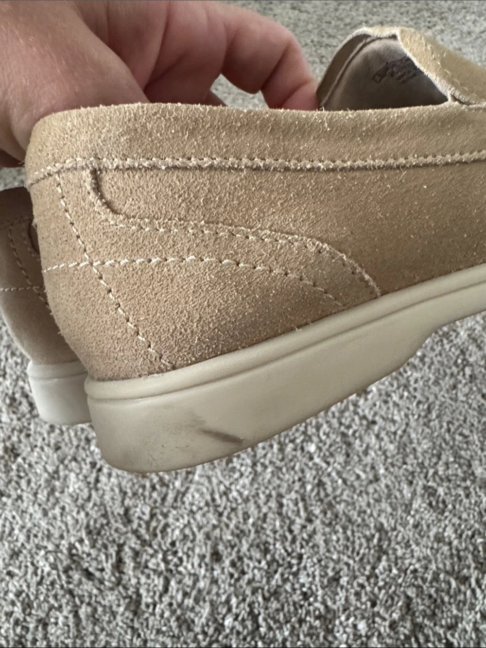 Boys Zara Suede Slip-On Loafers in Tan.